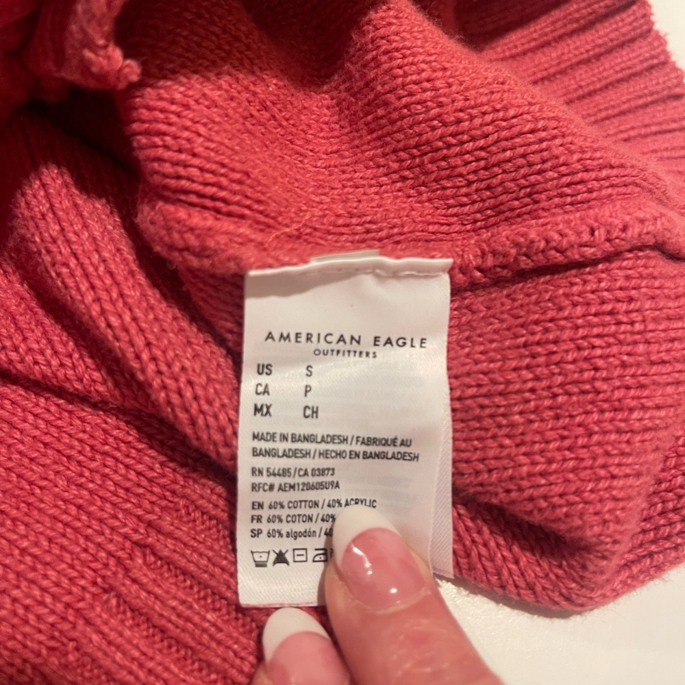 American Eagle Outfitters Pink Cropped Cardigan Sweater - Picture 8 of 11